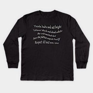 Think black Kids Long Sleeve T-Shirt